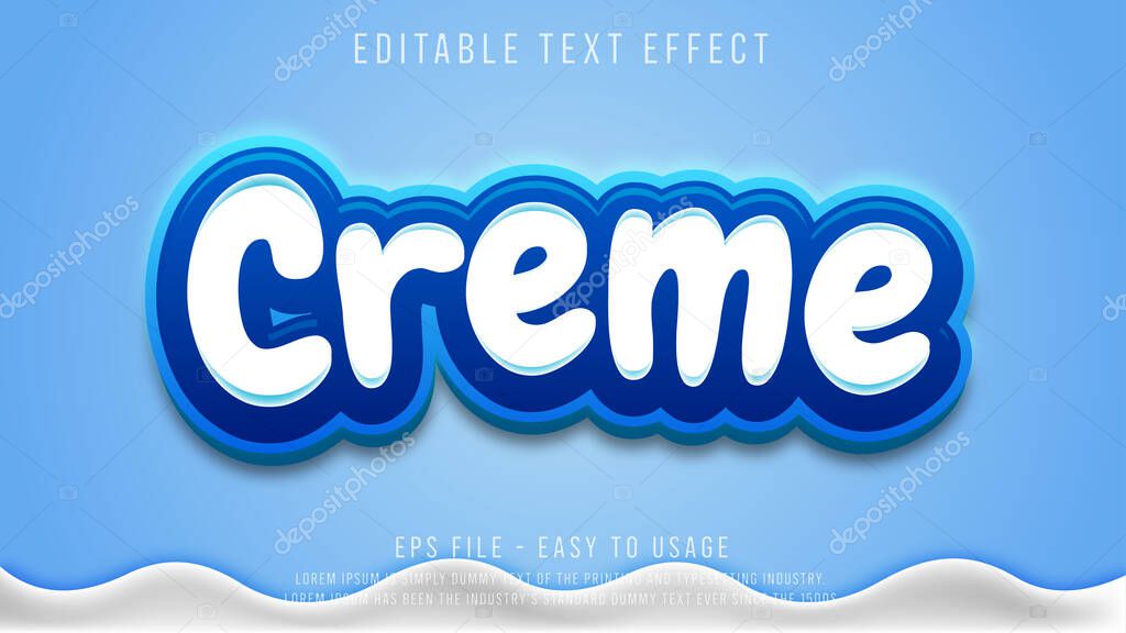 Creamy editable text effect template