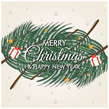 Mutlu Noeller ve mutlu yıllar selamlama, bayrak ve arkaplan tasarım şablonu