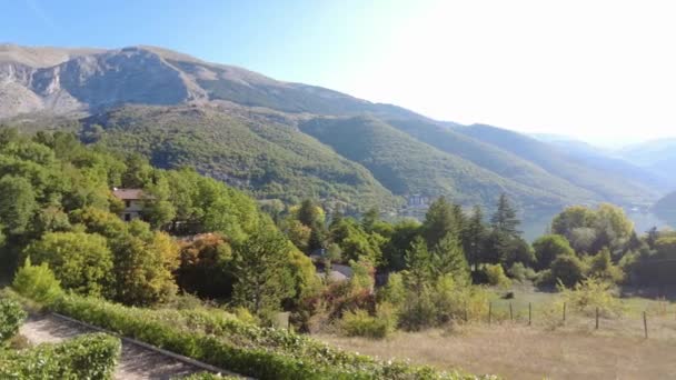 Krásný Výhled Jezero Scanno Abruzzo Itálie Lago Scanno Krajina Létě — Stock video