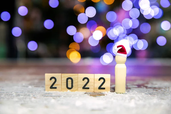 Happy New Year Merry Christmas Concept 2022 Santa Claus Snow — Stock Photo, Image