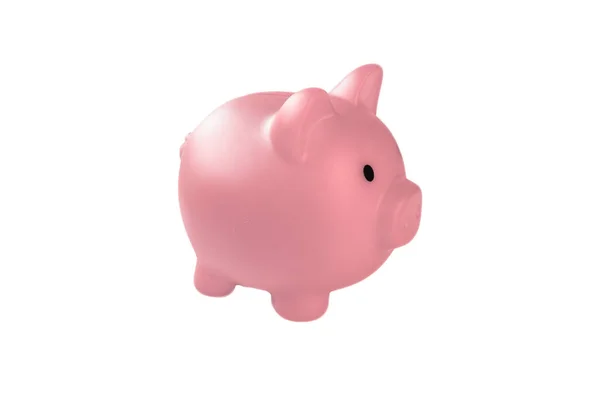 Pink Piggy Bank Geïsoleerd Witte Achtergrond Besparingen Geld Financieel Business — Stockfoto