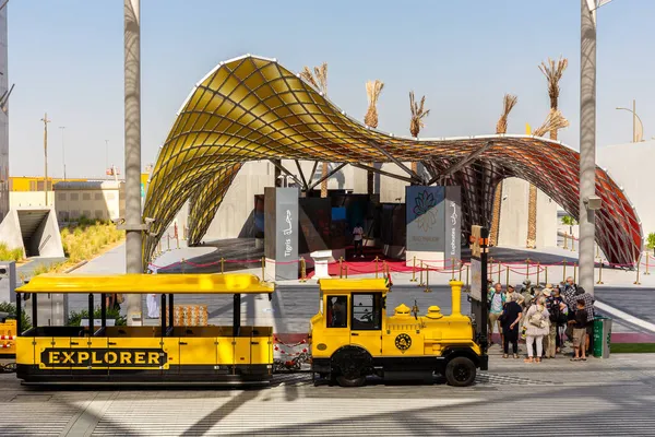 Dubai Vae 2021 Expo 2020 Dubai Expo Explorer Gele Persluchttrein — Stockfoto