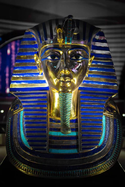 Dubai Uae 2021 Modern Replica Golden Mask King Tutankhamun Displayed — Stock Photo, Image