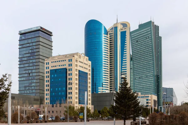 Nur Sultan Kasachstan Skyline Von Nur Sultan Astana Moderne Glashochhäuser — Stockfoto