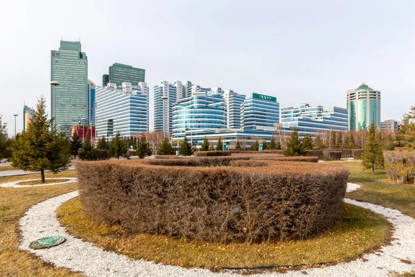 Nur Sultan Astana Kasachstan Skyline Des Geschäftsviertels Nur Sultan Mit — Stockfoto