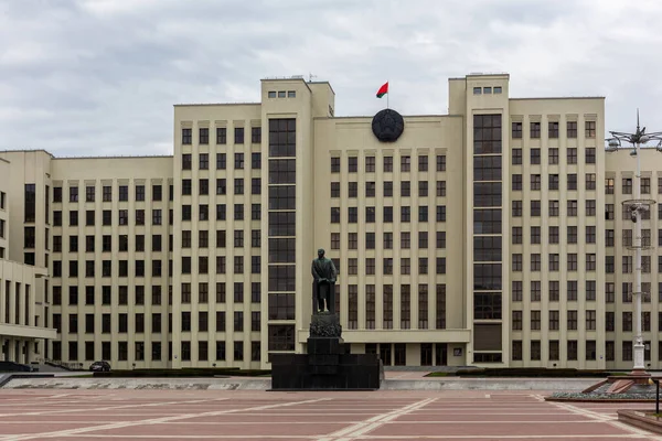 Minsk Belarus Bâtiment Maison Gouvernement Sur Place Indépendance Assemblée Nationale — Photo