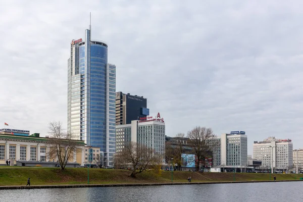 Minsk Weißrussland Finanzviertel Mit Modernen Wolkenkratzern Der Oberstadt Minsk Mit — Stockfoto