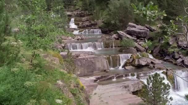 Vista de un río de montaña rápido — Vídeos de Stock