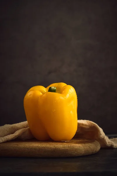 bright appetizing yellow pepper style of fine art