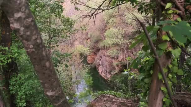 Beautiful View Cliff River — Video Stock