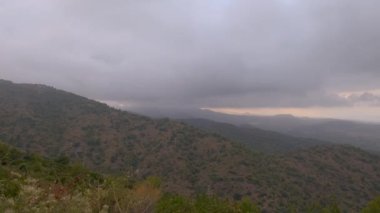 beautiful view of the mountain range in cloudy weather