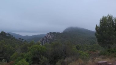 beautiful view of the mountain range in cloudy weather