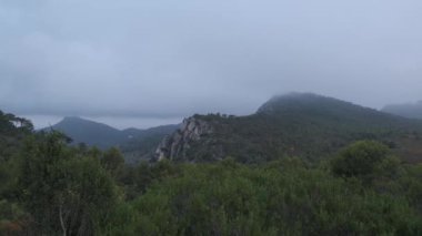 beautiful view of the mountain range in cloudy weather