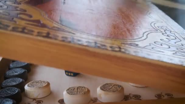 Layout Chips Black White Backgammon — Vídeos de Stock