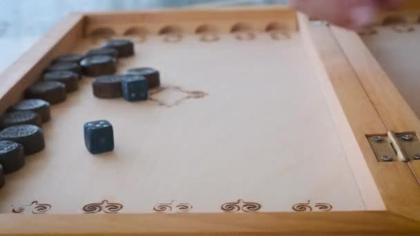 Layout Chips Black White Backgammon — Vídeo de stock