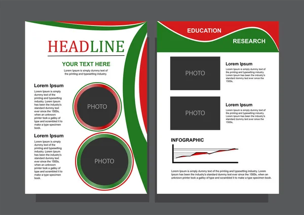 Modèle Brochure Avec Graphique Information Sur Format Conception Couleur Verte — Image vectorielle