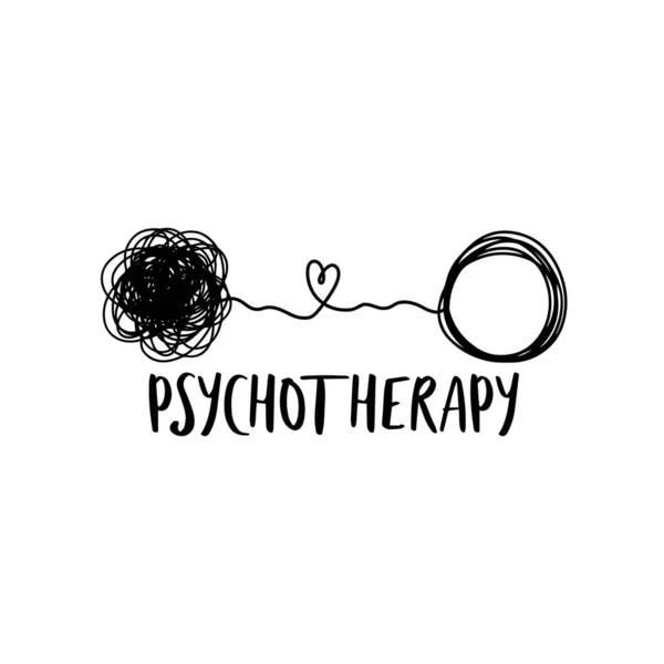 Ilustracja Zdrowia Psychicznego Piłką Liniową Psychoterapia Ilustracja Psychologii — Wektor stockowy