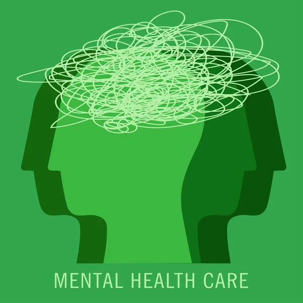 Mental Health Care Mental Health Awareness Month Poster Person Mental — Stock Vector