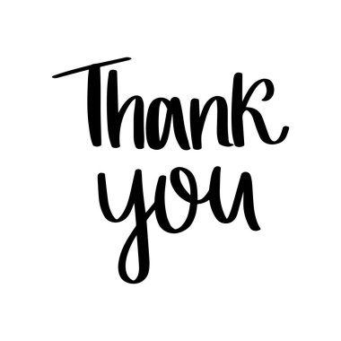 Teşekkür ederim. El yazısıyla yazılmış bir yazı. El çizimi harfler. Kaligrafi ifadesi