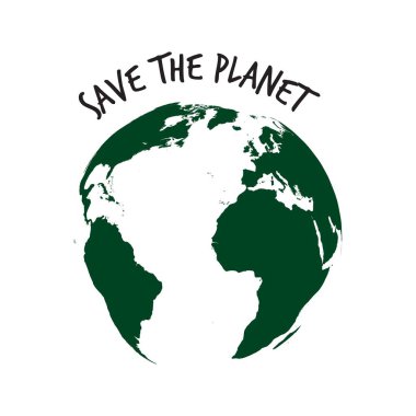 Dünya günü, 22 Nisan. Grafik çizim posteri. Gezegeni kurtar