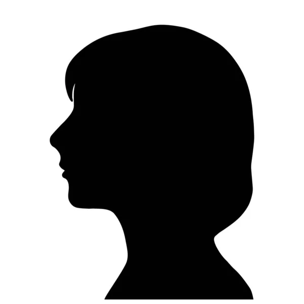 Woman Head Silhouette Femake Face Profile — Wektor stockowy