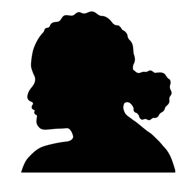 Woman Head Silhouette Femake Face Profile — ストックベクタ