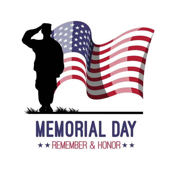 Memorial Day Remember Honor Usa Flag Military — Stockvektor