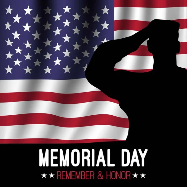Memorial Day Remember Honor Usa Flag Military — Wektor stockowy
