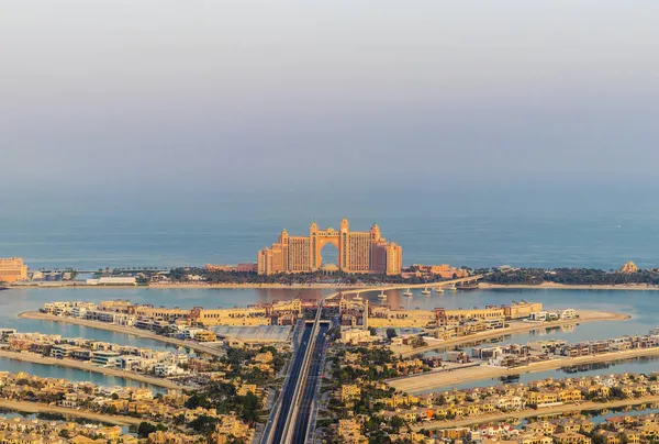 Dubai Vae 2021 Teilansicht Der Künstlichen Insel Palm Jumeirah Und — Stockfoto