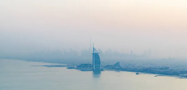 Дубай Оаэ 2021 Dubai City Skyline Early Morning Hour — стоковое фото