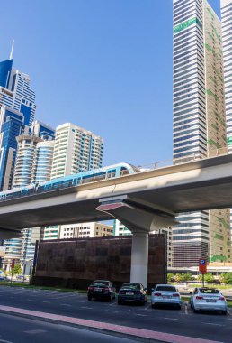 Dubai, BAE - 10.04.2021 Dubai metro çekimleri