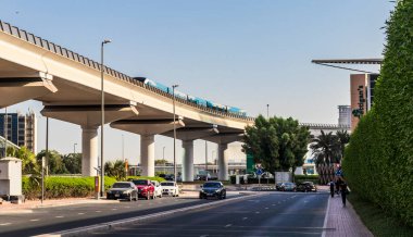 Dubai, BAE - 10.04.2021 Dubai metro çekimleri