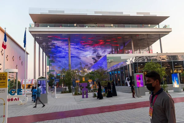 Dubai Uae 2021 Visitors Mobility District Expo 2020 France Pavilion — Stock Photo, Image