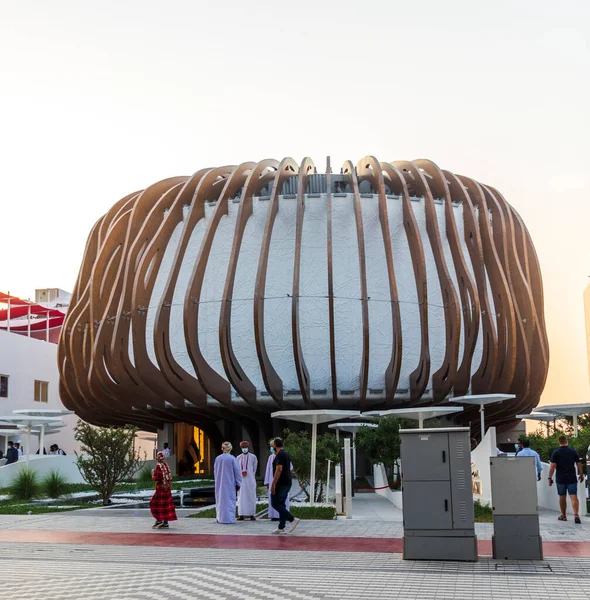 Dubai Emirados Árabes Unidos 2021 Visitantes Entrada Pavilhão Omã Expo — Fotografia de Stock