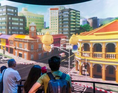 Dubai, BAE - 10.23.2021 EXPO 2020 Tayland pavyonunda ziyaretçiler.