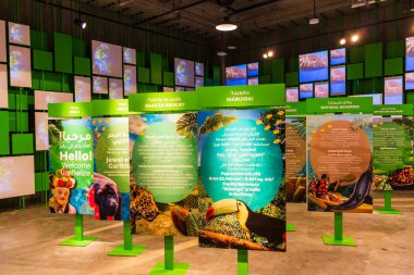 Dubai, BAE - 11.18.2021 - EXPO 2020 Opportunity İlçesi. Belize köşkü.