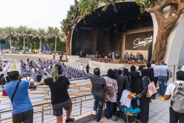 Dubai, BAE - 11.18.2021 ExPO 2020 Opportunity bölgesi. Konser alanı