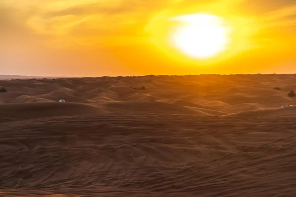 Scatto Drammatico Tramonto Nel Deserto — Foto Stock