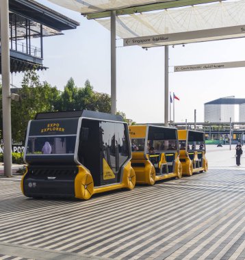 Dubai, BAE - 12.13.2021 Dünya Fuarı Sürdürülebilirlik Bölgesi.