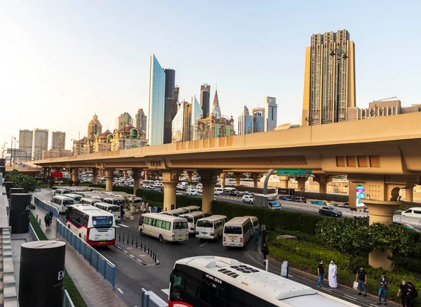 Dubai Egyesült Arab Emírségek 2021 Kilátás Városképre Dubai Mall Főbejáratától — Stock Fotó