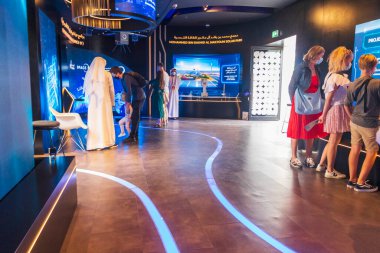 Dubai, BAE - 01.01.2022 DEWA pavyonu EXPO 2020 sürdürülebilirlik bölgesinde.