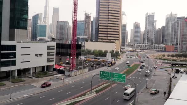 Dubai Uae 2021 Νωρίς Πρωί Στην Περιοχή Business Bay Πόλη — Αρχείο Βίντεο