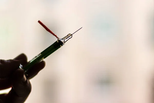 Close Shot Syringe Drug — Stock Photo, Image