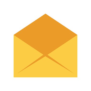 Posta simgesi. Gelen e-posta iletisi kavramı. Elektronik cihazlarda sembol ya da SMS bildirimi. Vektör çizimi. Düz