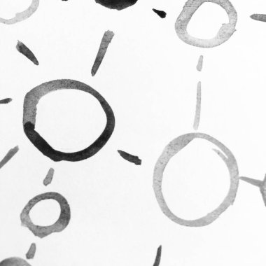 El yazısı çemberler. Nokta Eski Sıradan Akrilik Sanatı. Teknik Çocuklar Kaotik. Tatil sıçraması. Arka planda el yazması çemberler. Beyaz boya. Altın.