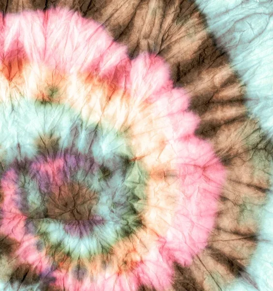 Stárlý Psychedelický Kaleidoskop Dyed Style Design Šaty Batik Washed Design — Stock fotografie