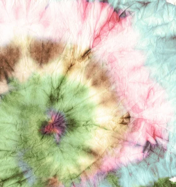Zelený Psychedelický Kaleidoskop Tye Peace Background Barva Fun Klasický Vzor — Stock fotografie