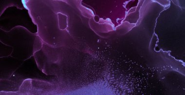 Alcohol Ink Texture. Oil Light Elegant Wall. Sea Foil  Artwork. Ultraviolet Marble Alcohol Ink Texture. Paper Colour Splatter Background. Gradient Artistic Pattern. Fluid Subtle Mix.