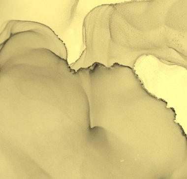 Alcohol Ink. Art Digital Artistic Print. Sea Brush  Pattern. Gray Glitter Alcohol Ink. Subtle Graphic Splatter Painting. Modern Grunge Artwork. Isolated Yellow Alcohol Ink.  Silk Drop.