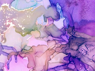 Marble Gold Black. Art Effect Grunge Print. Sea Brush  Artwork. Violet Gradient Marble Gold Black. Space Graphic Trendy Backdrop. Gradient Elegant Canvas. Sea Graphic Gold Art. 